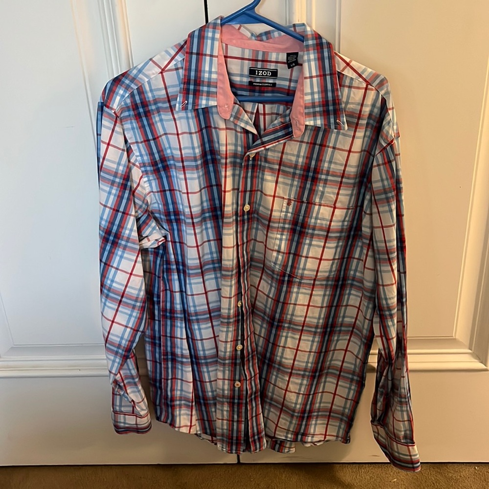Izod mens large button down shirt